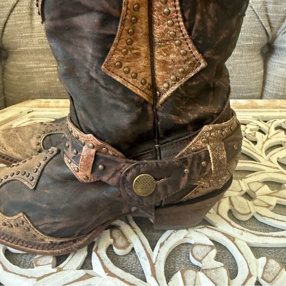 Corral Leather Western Cowboy Harness Boots Women’s 6.5 - Picture 6 of 11